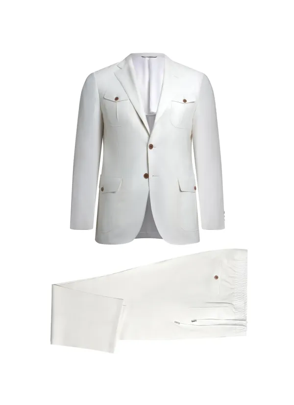 White Linen Safari Suit | Italian Summer | DELETTO in Milano