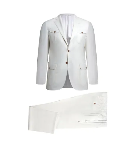 White Linen Safari Suit | Italian Summer | DELETTO in Milano