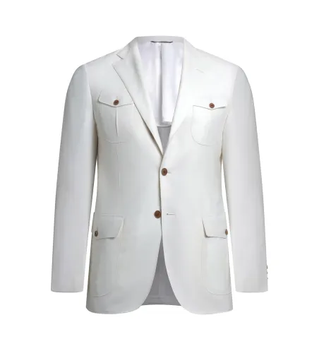 White Linen Safari Suit | Italian Summer | DELETTO in Milano