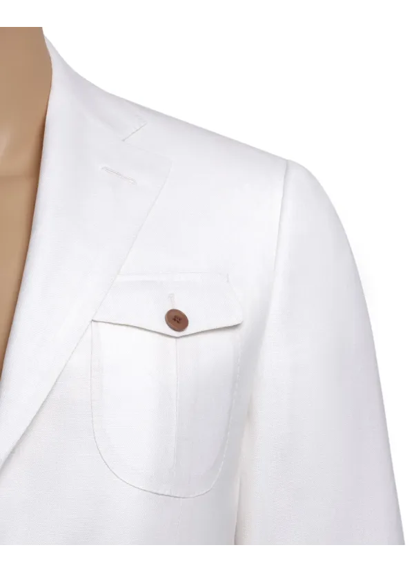 White Linen Safari Suit | Italian Summer | DELETTO in Milano