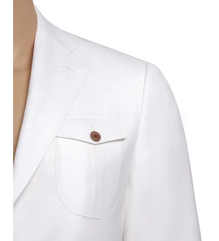 White Linen Safari Suit | Italian Summer | DELETTO in Milano