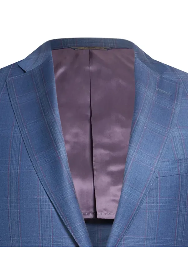 Navy Blue Wool Silk Suit | Italian Business | DELETTO in Milano