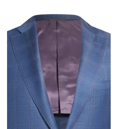 Navy Blue Wool Silk Suit | Italian Business | DELETTO in Milano