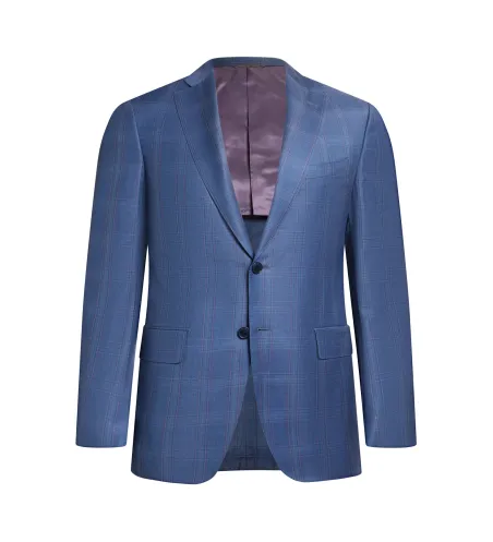 Navy Blue Wool Silk Suit | Italian Business | DELETTO in Milano