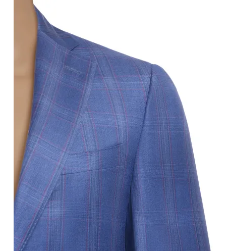 Navy Blue Wool Silk Suit | Italian Business | DELETTO in Milano