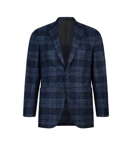 Dark Blue Alpaca Italian Sport Jacket | Luxury Wool Blend | DELETTO in Milano