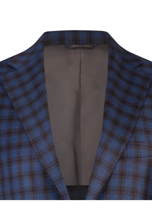 Blue-Gray Italian Sport Jacket | Super 150s Wool | Hand-Sewn DELETTO in Milano