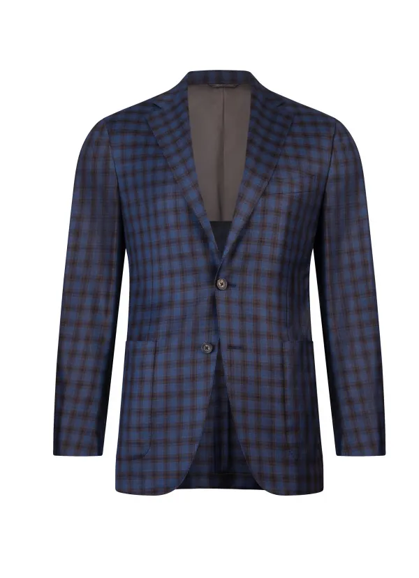 Blue-Gray Italian Sport Jacket | Super 150s Wool | Hand-Sewn DELETTO in Milano