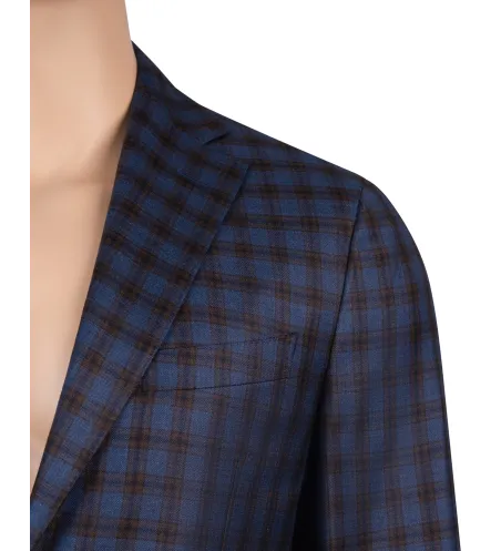 Blue-Gray Italian Sport Jacket | Super 150s Wool | Hand-Sewn DELETTO in Milano