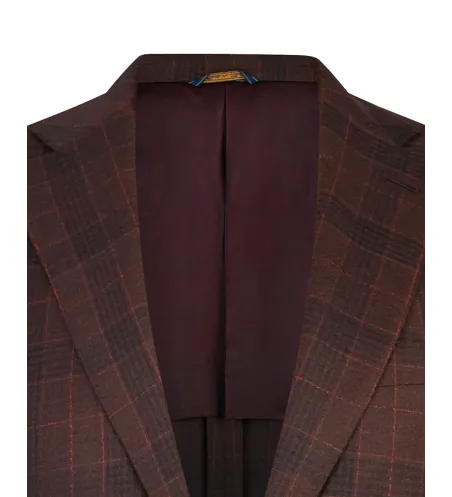 Burgundy Italian Sport Jacket | Hand-Sewn Wool | DELETTO in Milano