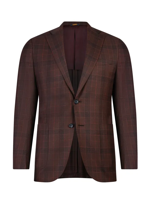 Burgundy Italian Sport Jacket | Hand-Sewn Wool | DELETTO in Milano