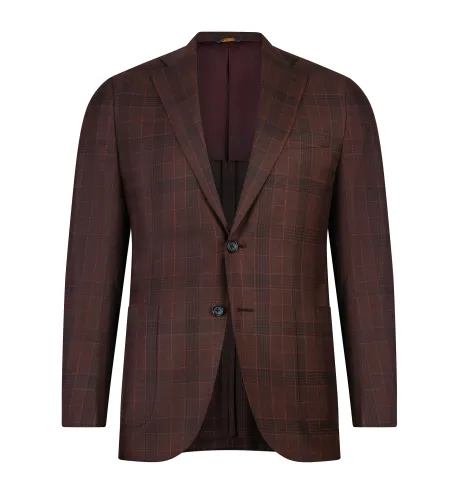 Burgundy Italian Sport Jacket | Hand-Sewn Wool | DELETTO in Milano