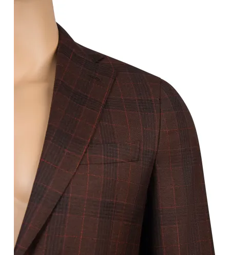 Burgundy Italian Sport Jacket | Hand-Sewn Wool | DELETTO in Milano