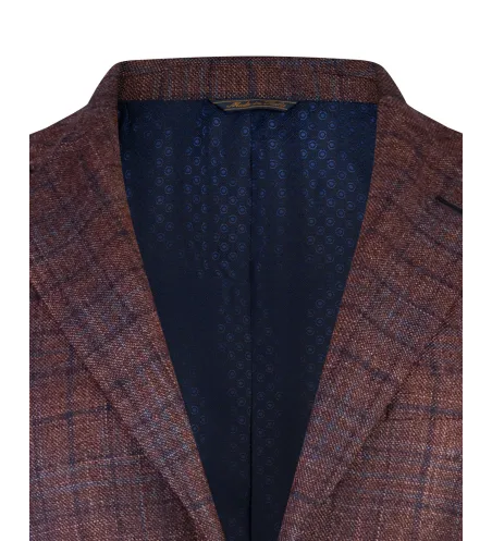 Wine Blue Italian Sport Jacket | Wool Silk Cashmere | DELETTO in Milano