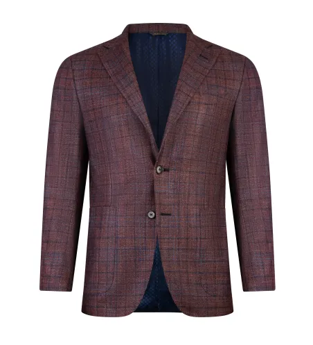 Wine Blue Italian Sport Jacket | Wool Silk Cashmere | DELETTO in Milano