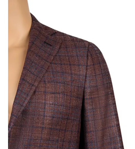 Wine Blue Italian Sport Jacket | Wool Silk Cashmere | DELETTO in Milano