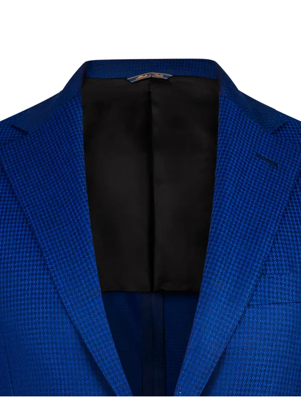 Blue Black Italian Sport Jacket | Super 160s Wool | DELETTO in Milano