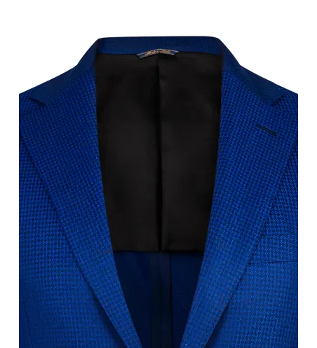 Blue Black Italian Sport Jacket | Super 160s Wool | DELETTO in Milano