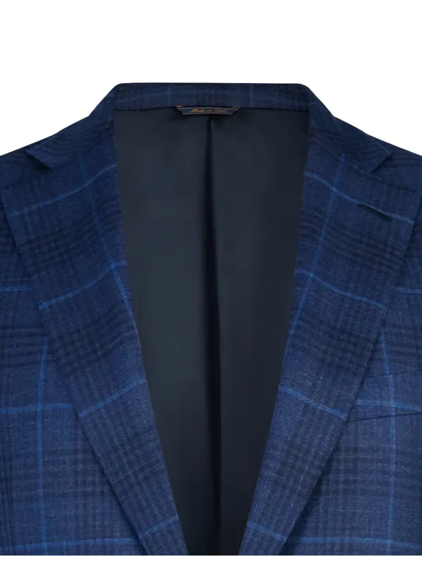 Blue Box Pattern Italian Suit | Hand-Sewn | DELETTO in Milano