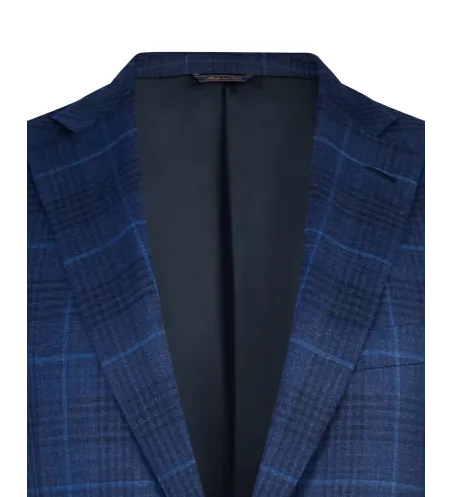 Blue Box Pattern Italian Suit | Hand-Sewn | DELETTO in Milano