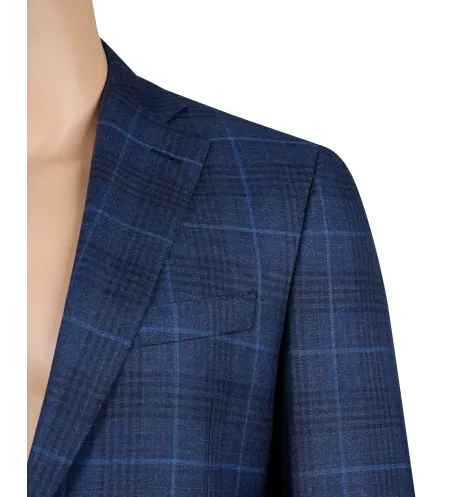 Blue Box Pattern Italian Suit | Hand-Sewn | DELETTO in Milano