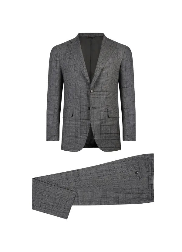 Gray Box Pattern Italian Suit | Handcrafted | DELETTO in Milano