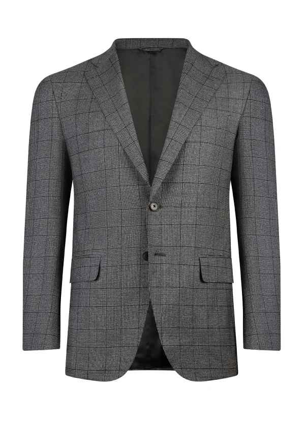 Gray Box Pattern Italian Suit | Handcrafted | DELETTO in Milano