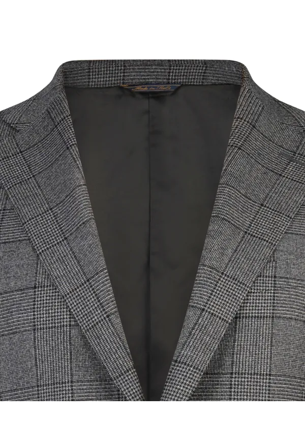 Maggiore Hand-Sewn Suit - Gray Black Box Pattern