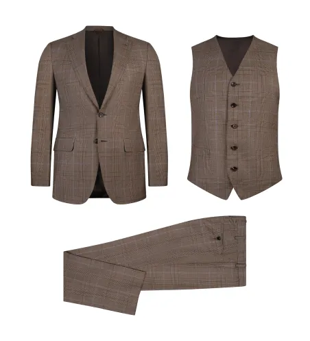 3-Piece Italian Suit Hand-Sewn | Vest Included | DELETTO in Milano