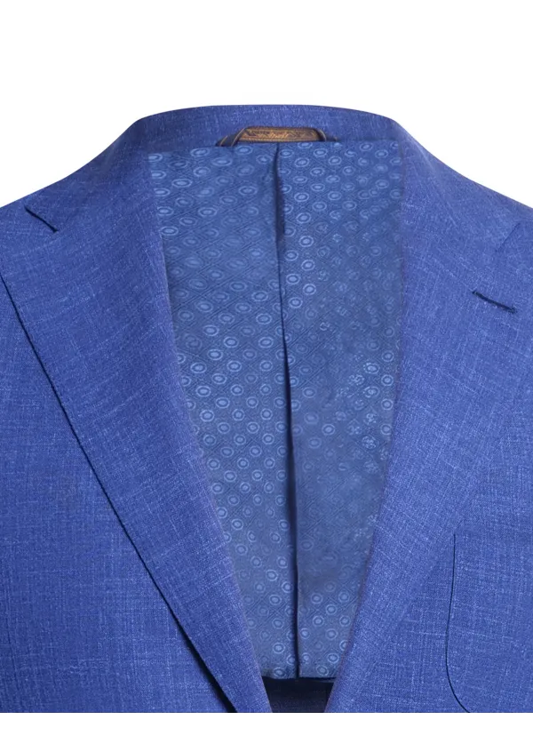 Royal Blue Textured Wool and Cashmere Maggiore Hand-Sewn Sport Jacket | Italian Lightweight Blaze