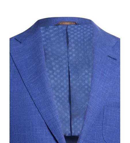 Royal Blue Textured Wool and Cashmere Maggiore Hand-Sewn Sport Jacket | Italian Lightweight Blaze