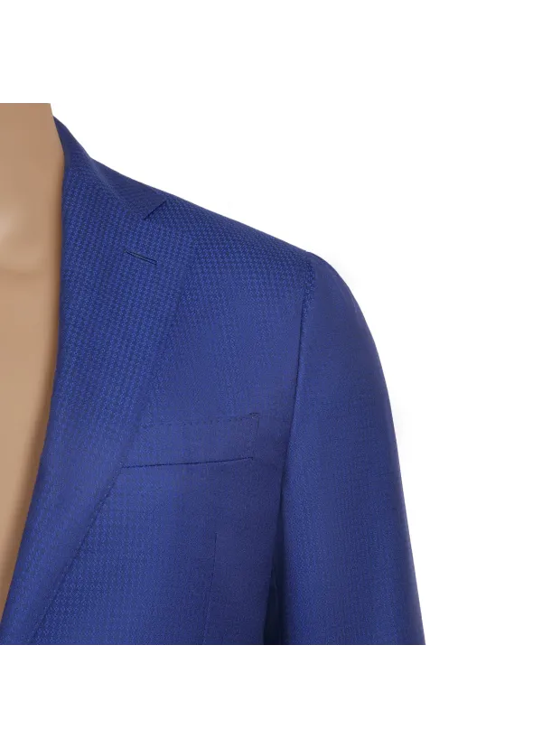 Royal Blue Wool and Cashmere Lipari Hand-Sewn Sport Jacket | Italian Single-Breasted Jacket