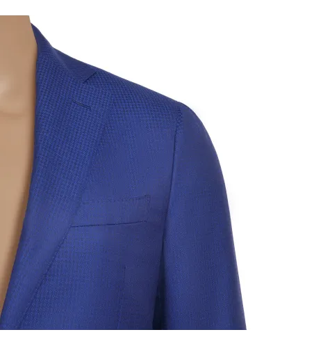 Royal Blue Wool and Cashmere Lipari Hand-Sewn Sport Jacket | Italian Single-Breasted Jacket