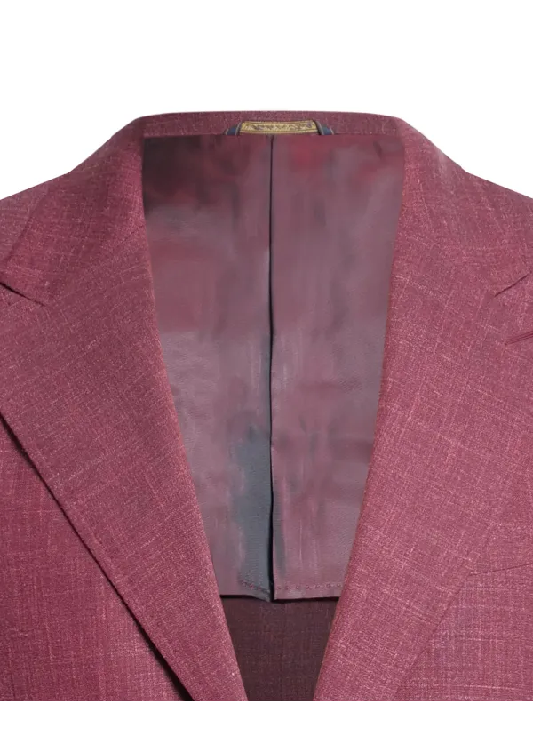 Burgundy Red Wool and Cashmere Lipari Hand-Sewn Sport Jacket | Italian Statement Blazer