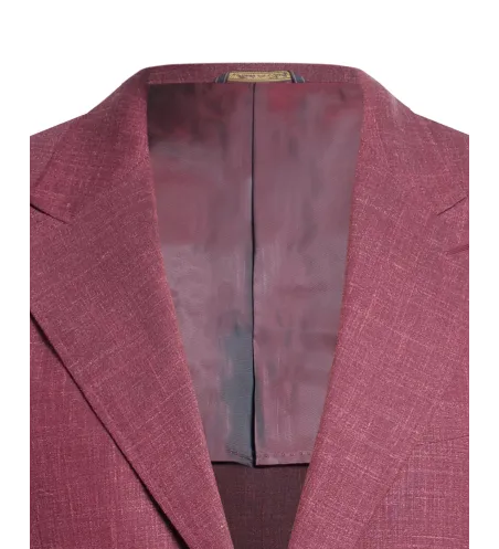 Burgundy Red Wool and Cashmere Lipari Hand-Sewn Sport Jacket | Italian Statement Blazer