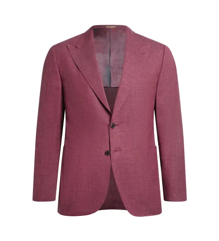 Burgundy Red Wool and Cashmere Lipari Hand-Sewn Sport Jacket | Italian Statement Blazer