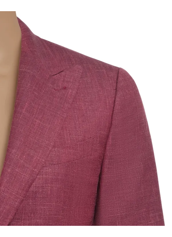 Burgundy Red Wool and Cashmere Lipari Hand-Sewn Sport Jacket | Italian Statement Blazer