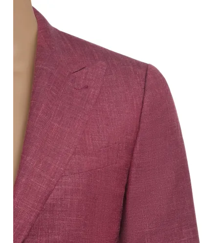 Burgundy Red Wool and Cashmere Lipari Hand-Sewn Sport Jacket | Italian Statement Blazer