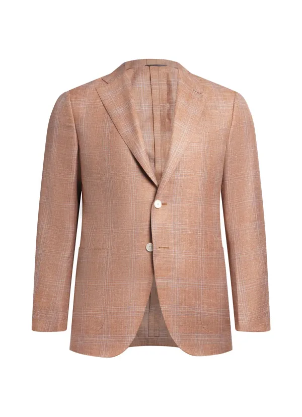 Coral Pink Linen and Silk Lipari Hand-Sewn Sport Jacket | Italian Summer Blazer