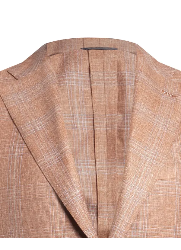 Coral Pink Linen and Silk Lipari Hand-Sewn Sport Jacket | Italian Summer Blazer