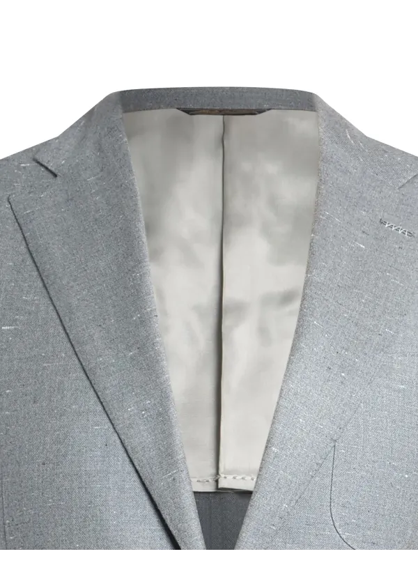 Medium Gray Wool and Cashmere Lipari Hand-Sewn Sport Jacket | Italian Unlined Jacket