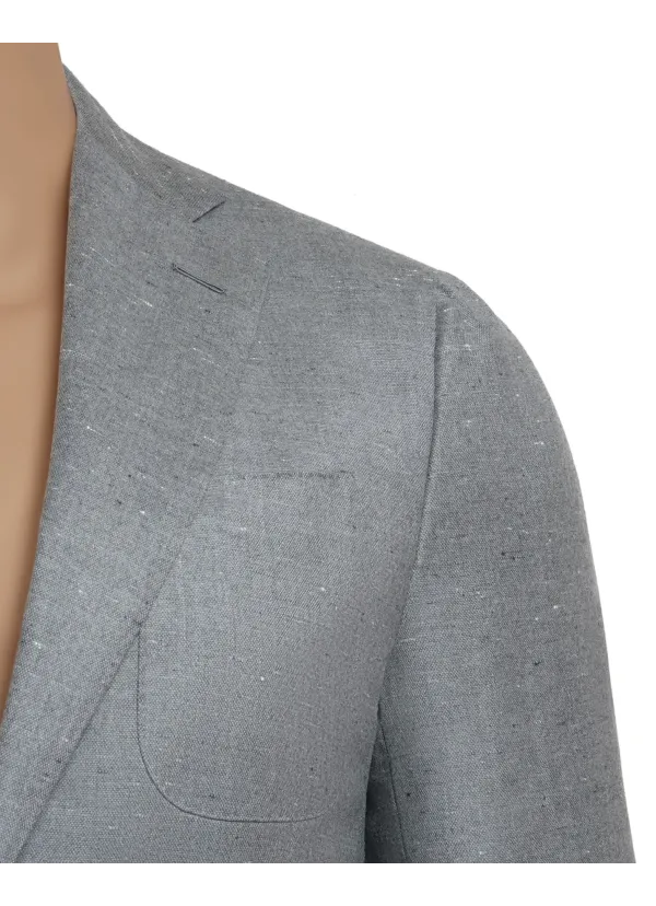 Medium Gray Wool and Cashmere Lipari Hand-Sewn Sport Jacket | Italian Unlined Jacket
