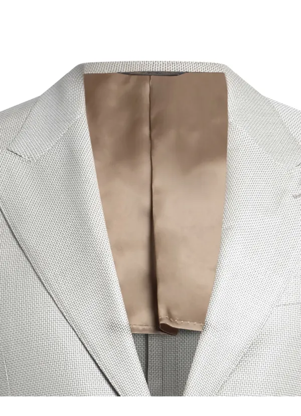 Cream Beige Linen and Cotton Maggiore Hand-Sewn Peak-Lapel Sport Jacket | Italian Lightweight Jacket