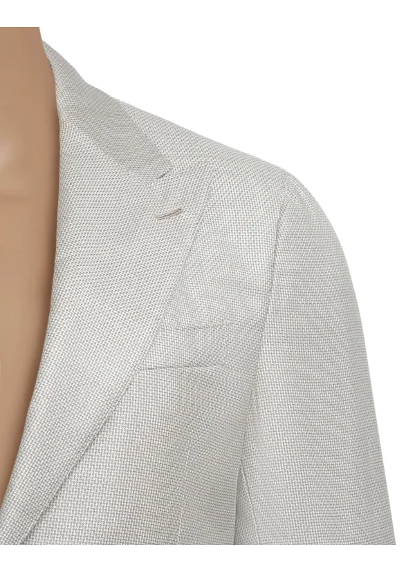 Cream Beige Linen and Cotton Maggiore Hand-Sewn Peak-Lapel Sport Jacket | Italian Lightweight Jacket